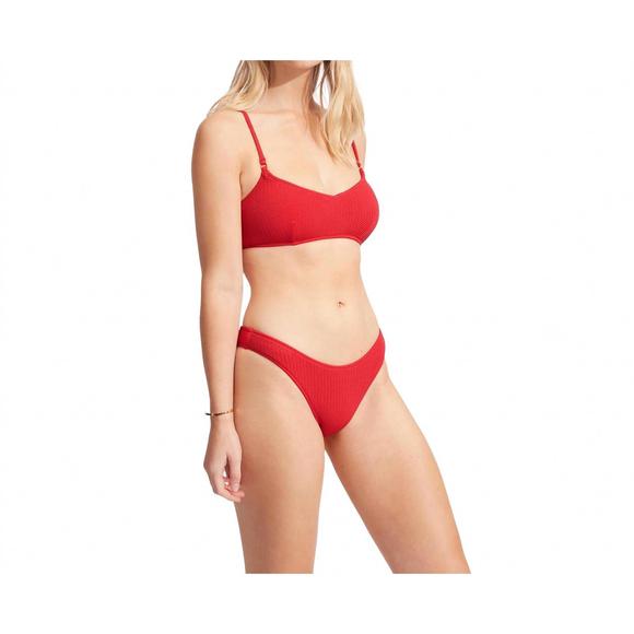 NEW SEAFOLLY sea dive bralette bikini top in chilli red - Picture 1 of 2